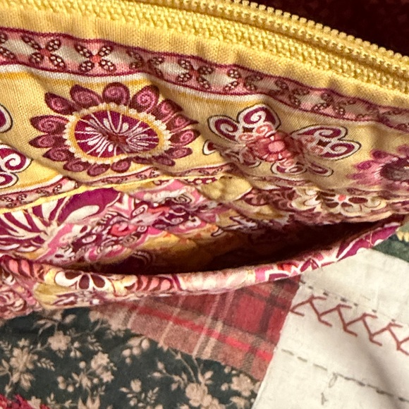 Vera Bradley Yellow and Pink Quilted Bag machine washable approx 9” x 14” - Picture 6 of 13